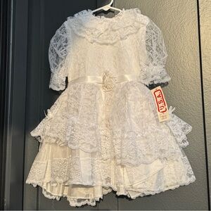 VINTAGE Tulips Los Angeles Lace Dress Girls Size 6 Tea Party Made In USA 1990’s